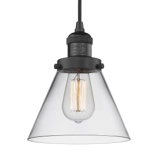 A thumbnail of the Innovations Lighting 201C Large Cone Matte Black / Clear