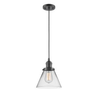 A thumbnail of the Innovations Lighting 201C Large Cone Oiled Rubbed Bronze / Clear