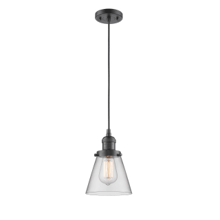 A thumbnail of the Innovations Lighting 201C Small Cone Oiled Rubbed Bronze / Clear