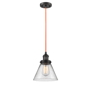 A thumbnail of the Innovations Lighting 201C Large Cone Oiled Rubbed Bronze / Seedy / Orange Cord