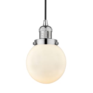 A thumbnail of the Innovations Lighting 201C-6 Beacon Polished Nickel / Matte White Cased