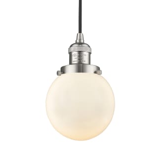 A thumbnail of the Innovations Lighting 201C-6 Beacon Brushed Satin Nickel / Matte White Cased