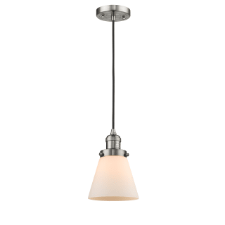 A thumbnail of the Innovations Lighting 201C Small Cone Brushed Satin Nickel / Matte White Cased