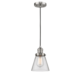 A thumbnail of the Innovations Lighting 201C Small Cone Brushed Satin Nickel / Clear