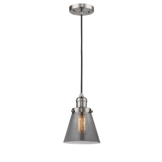 A thumbnail of the Innovations Lighting 201C Small Cone Brushed Satin Nickel / Smoked