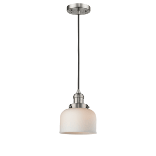 A thumbnail of the Innovations Lighting 201C Large Bell Brushed Satin Nickel / Matte White Cased