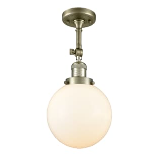 A thumbnail of the Innovations Lighting 201F-8 Beacon Antique Brass / Matte White Cased