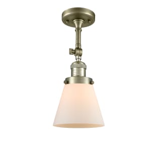 A thumbnail of the Innovations Lighting 201F Small Cone Antique Brass / Matte White Cased