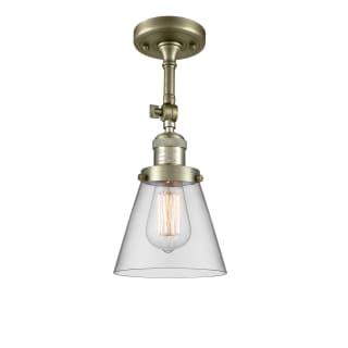 A thumbnail of the Innovations Lighting 201F Small Cone Antique Brass / Clear