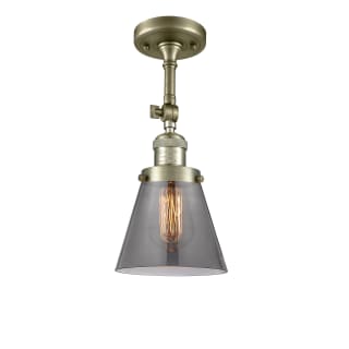 A thumbnail of the Innovations Lighting 201F Small Cone Antique Brass / Smoked