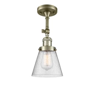 A thumbnail of the Innovations Lighting 201F Small Cone Antique Brass / Seedy