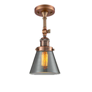 A thumbnail of the Innovations Lighting 201F Small Cone Antique Copper / Smoked