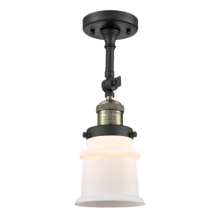 A thumbnail of the Innovations Lighting 201F Small Canton Black / Antique Brass / Matte White Cased