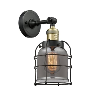 A thumbnail of the Innovations Lighting 201F Small Bell Cage Black Antique Brass / Plated Smoke