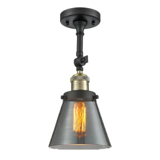 A thumbnail of the Innovations Lighting 201F Small Cone Black Antique Brass / Smoked