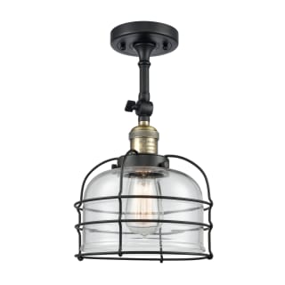A thumbnail of the Innovations Lighting 201F Large Bell Cage Black Antique Brass / Clear