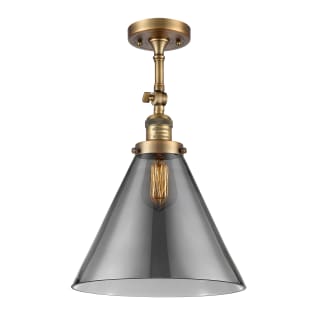 A thumbnail of the Innovations Lighting 201F X-Large Cone Brushed Brass / Plated Smoke