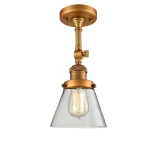 A thumbnail of the Innovations Lighting 201F Small Cone Brushed Brass / Clear