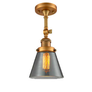 A thumbnail of the Innovations Lighting 201F Small Cone Brushed Brass / Smoked