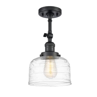 A thumbnail of the Innovations Lighting 201F-14-8 Bell Semi-Flush Matte Black / Clear Deco Swirl