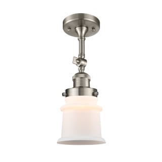 A thumbnail of the Innovations Lighting 201F Small Canton Brushed Satin Nickel / Matte White Cased