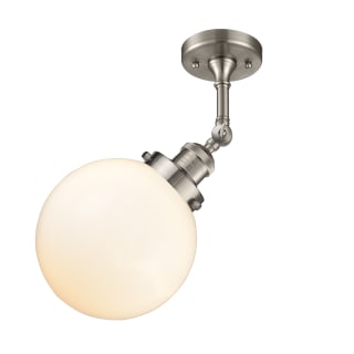 A thumbnail of the Innovations Lighting 201F-8 Beacon Brushed Satin Nickel / Matte White Cased