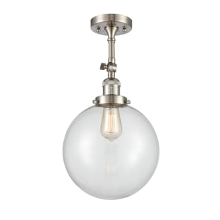 A thumbnail of the Innovations Lighting 201F X-Large Beacon Brushed Satin Nickel / Clear