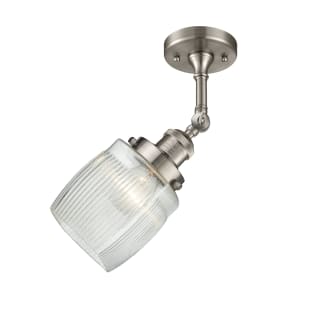 A thumbnail of the Innovations Lighting 201F Colton Brushed Satin Nickel / Clear Halophane