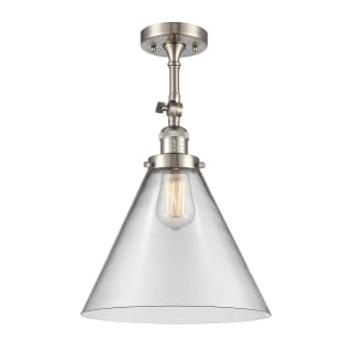 A thumbnail of the Innovations Lighting 201F X-Large Cone Brushed Satin Nickel / Clear
