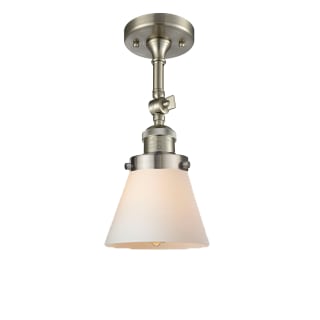 A thumbnail of the Innovations Lighting 201F Small Cone Brushed Satin Nickel / Matte White Cased