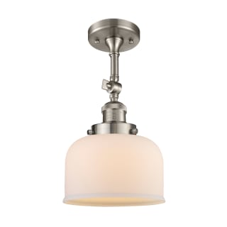 A thumbnail of the Innovations Lighting 201F Large Bell Brushed Satin Nickel / Matte White Cased
