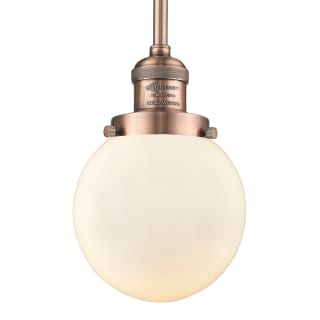 A thumbnail of the Innovations Lighting 201S-6 Beacon Antique Copper / Matte White Cased