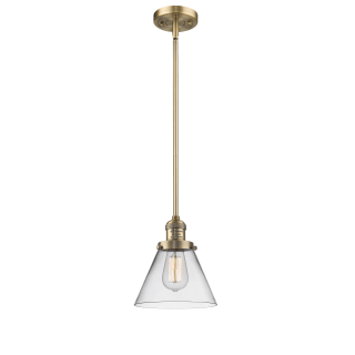 A thumbnail of the Innovations Lighting 201S Large Cone Brushed Brass / Clear