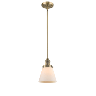 A thumbnail of the Innovations Lighting 201S Small Cone Brushed Brass / Matte White Cased