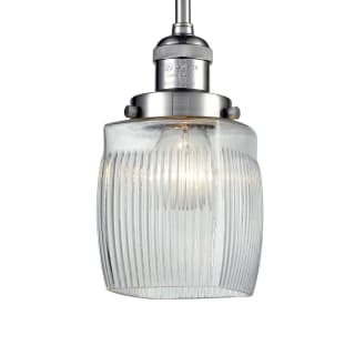 A thumbnail of the Innovations Lighting 201S Colton Brushed Satin Nickel / Thick Clear Halophane