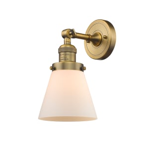 A thumbnail of the Innovations Lighting 203 Small Cone Brushed Brass / Matte White Cased