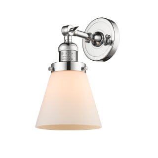 A thumbnail of the Innovations Lighting 203 Small Cone Polished Chrome / Matte White Cased