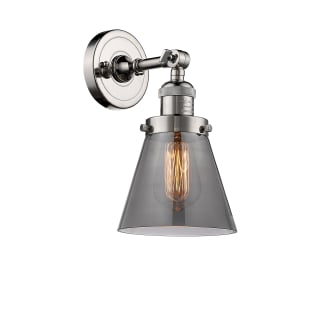 A thumbnail of the Innovations Lighting 203 Small Cone Polished Nickel / Smoked