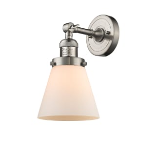 A thumbnail of the Innovations Lighting 203 Small Cone Satin Brushed Nickel / Matte White Cased