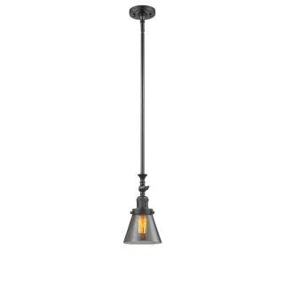 A thumbnail of the Innovations Lighting 206 Small Cone Oiled Rubbed Bronze / Smoked