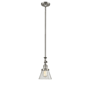 A thumbnail of the Innovations Lighting 206 Small Cone Brushed Satin Nickel / Clear