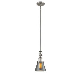 A thumbnail of the Innovations Lighting 206 Small Cone Brushed Satin Nickel / Smoked