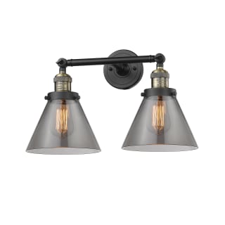 A thumbnail of the Innovations Lighting 208 Large Cone Black Antique Brass / Smoked