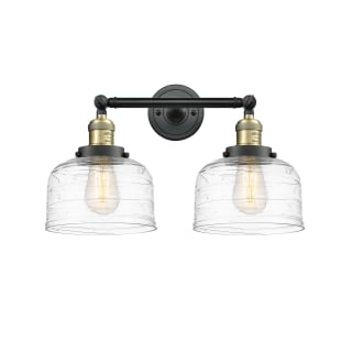 A thumbnail of the Innovations Lighting 208-12-19 Bell Vanity Black Antique Brass / Clear Deco Swirl