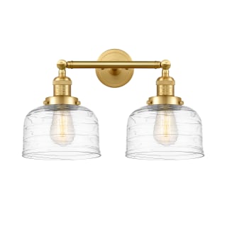 A thumbnail of the Innovations Lighting 208-12-19 Bell Vanity Satin Gold / Clear Deco Swirl