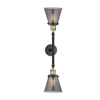 A thumbnail of the Innovations Lighting 208L Small Cone Black Antique Brass / Smoked