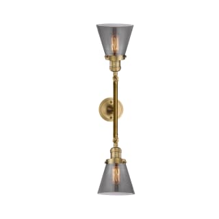 A thumbnail of the Innovations Lighting 208L Small Cone Brushed Brass / Smoked