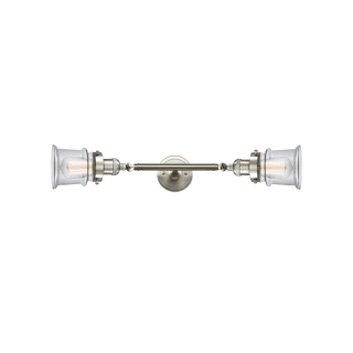 A thumbnail of the Innovations Lighting 208L Small Canton Brushed Satin Nickel / Clear