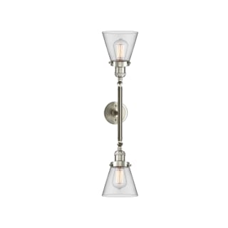 A thumbnail of the Innovations Lighting 208L Small Cone Brushed Satin Nickel / Clear