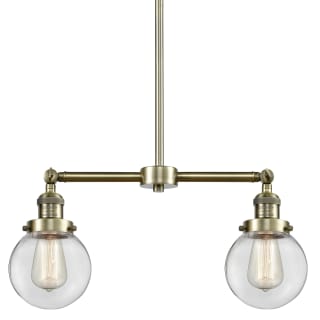 A thumbnail of the Innovations Lighting 209-6 Beacon Antique Brass / Clear